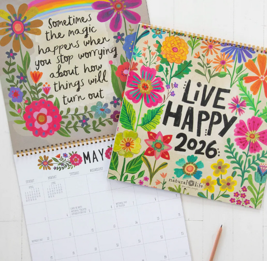 Natural Life Wall Calendar 2026 Live Happy