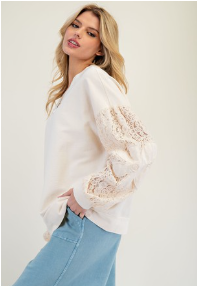 Lace Terry Knit Top