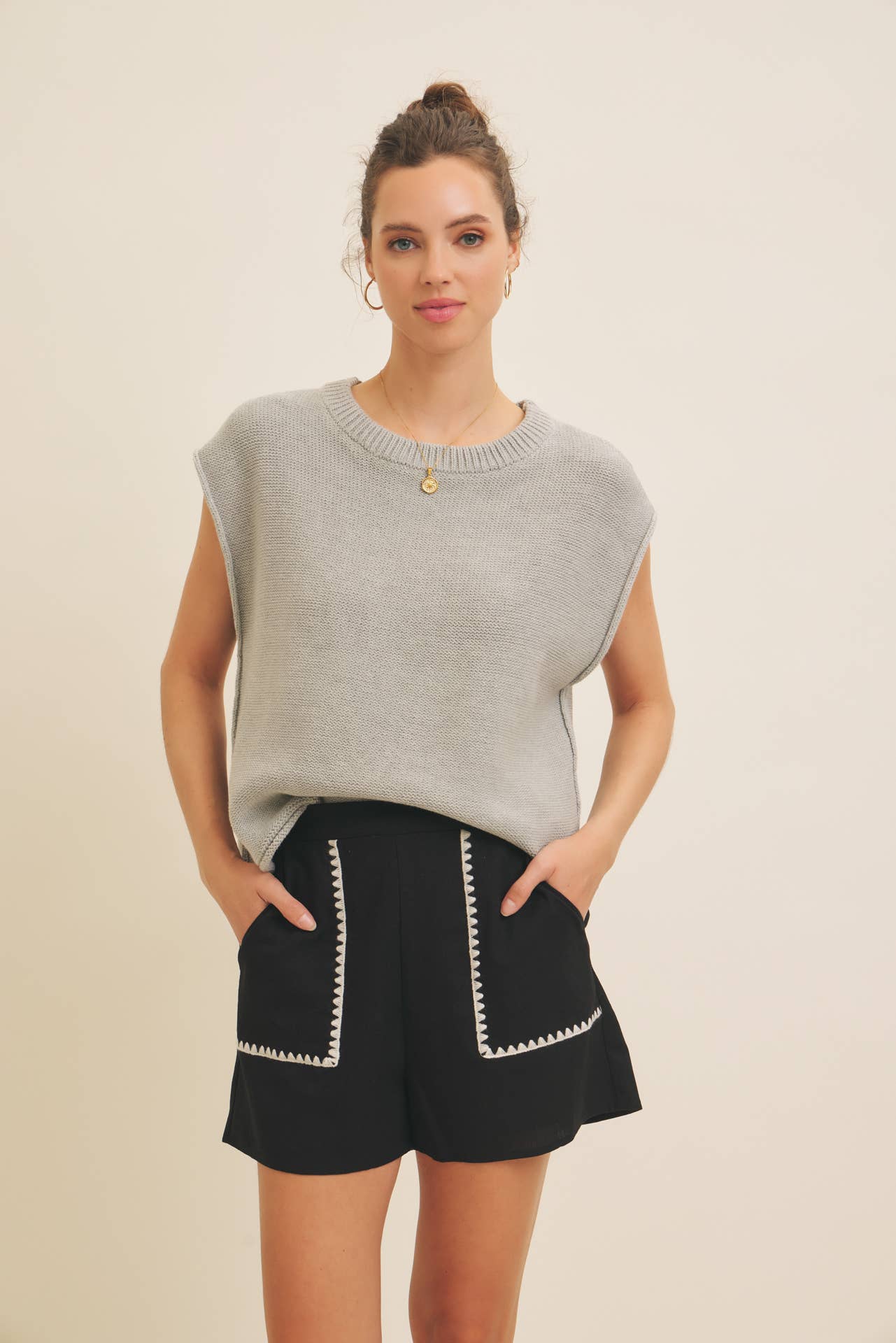 Loose Fit Exposed Seam Top