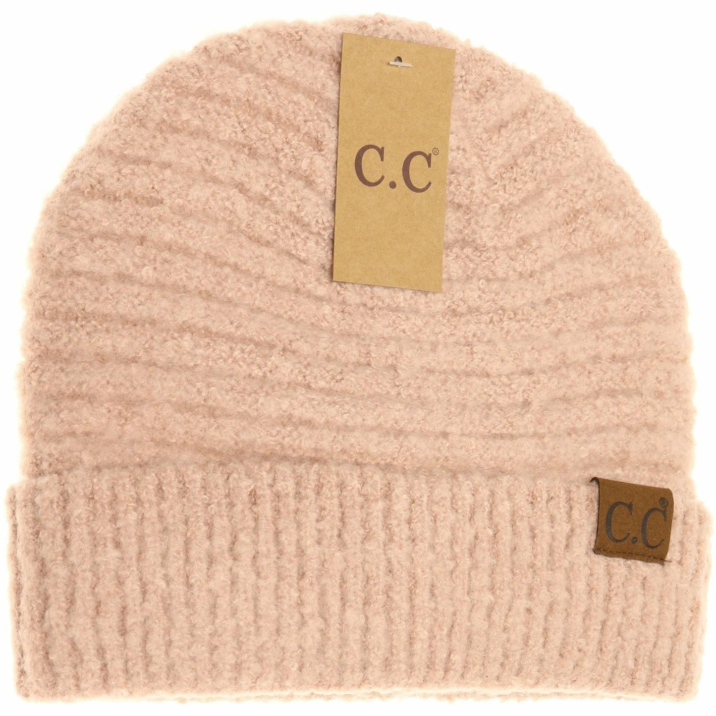 CC Beanie Solid Boucle Knit Cuff