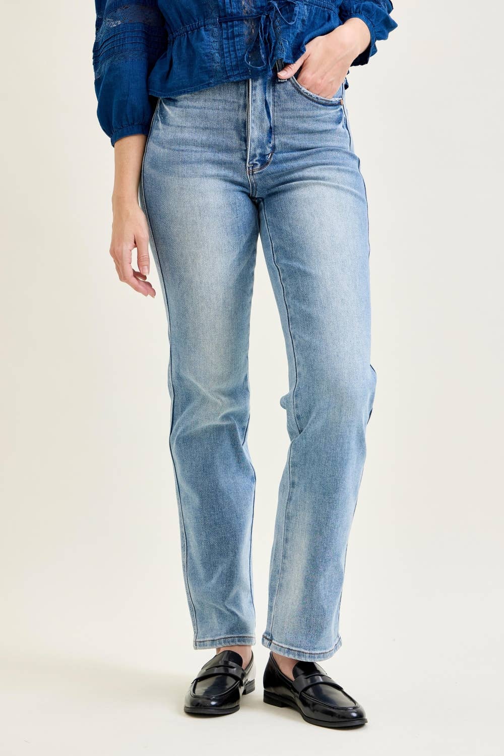 HW Tummy Control Contrast Wash Straight