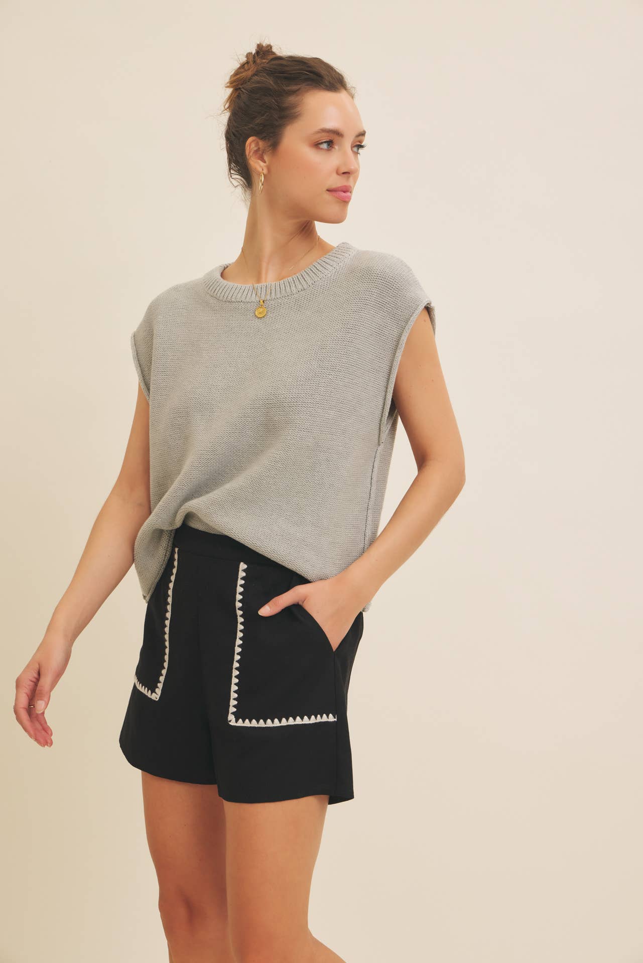 Loose Fit Exposed Seam Top