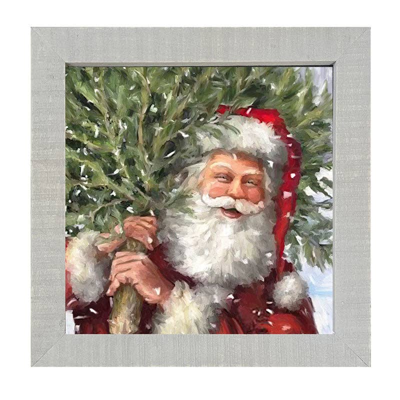 Classic Santa carrying tree