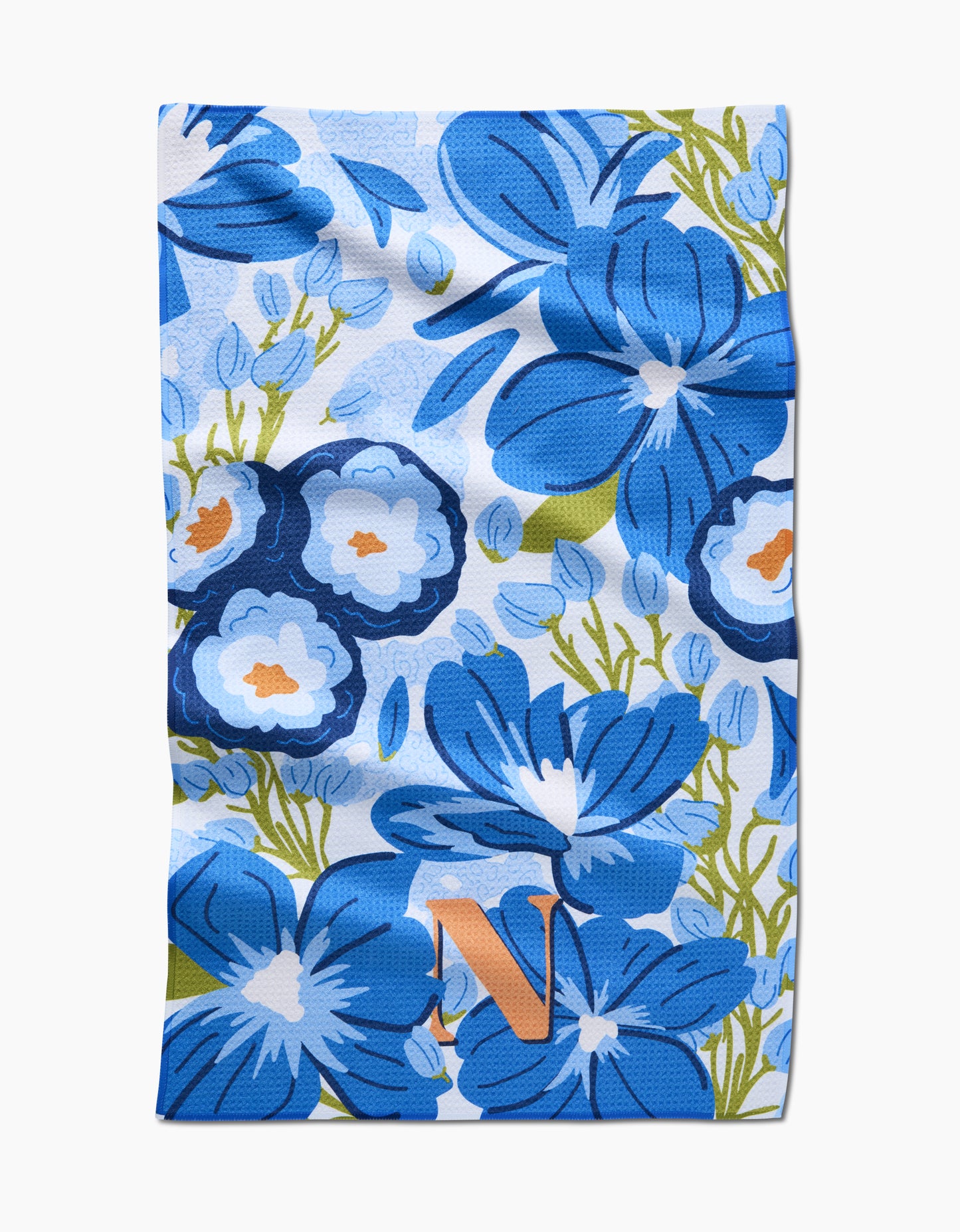 Geometry Monogram Floral Tea Towel