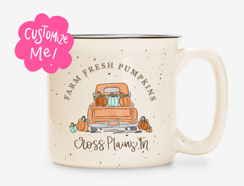 Farm Fresh Pumpkins Custom Town Camper Mug
