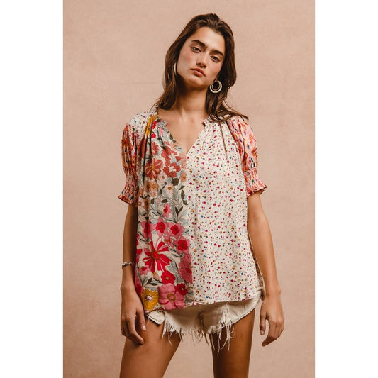 Woven Mix & Match Peasant Top