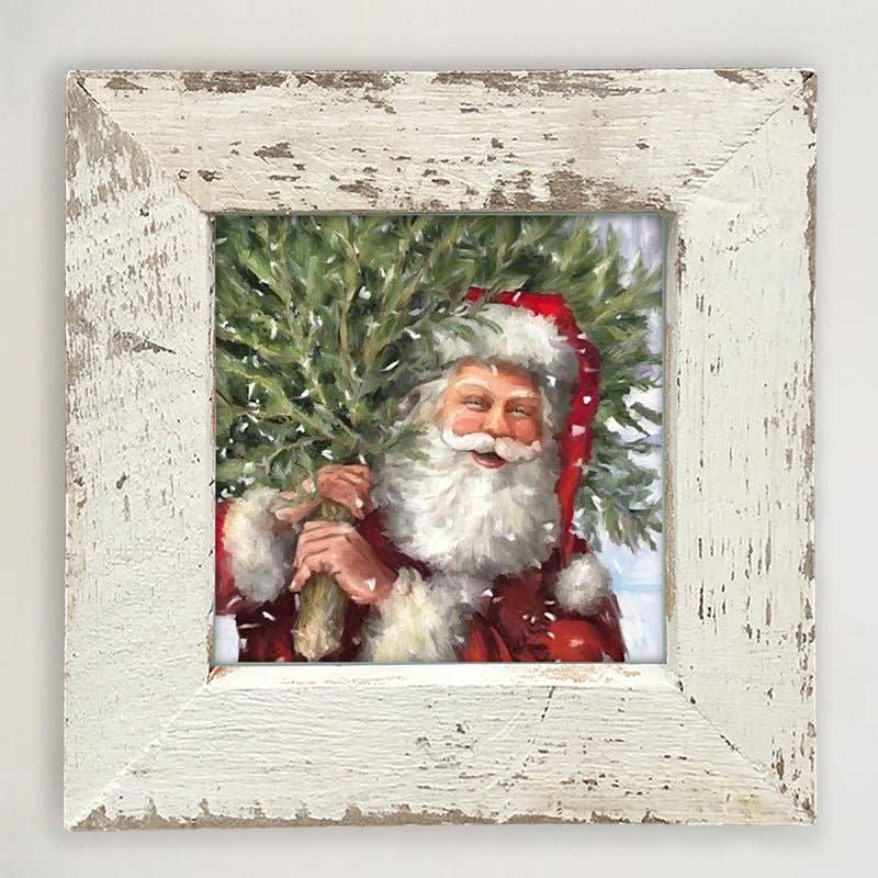 Classic Santa carrying tree