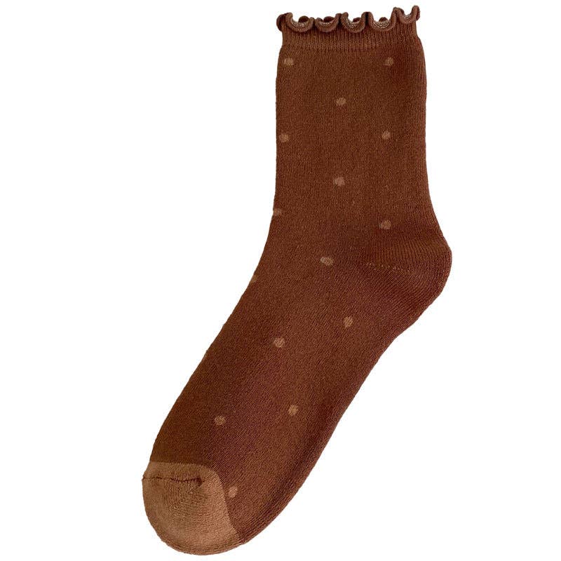 Polka Dots Ruffle Crew Socks