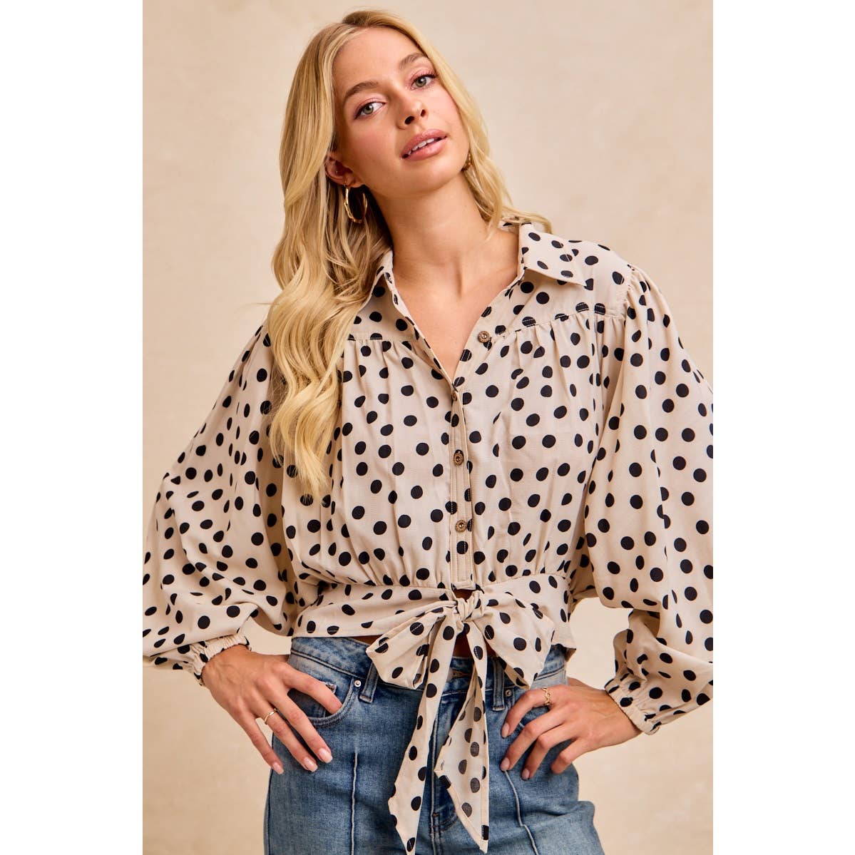Polka Dot Print Blouse