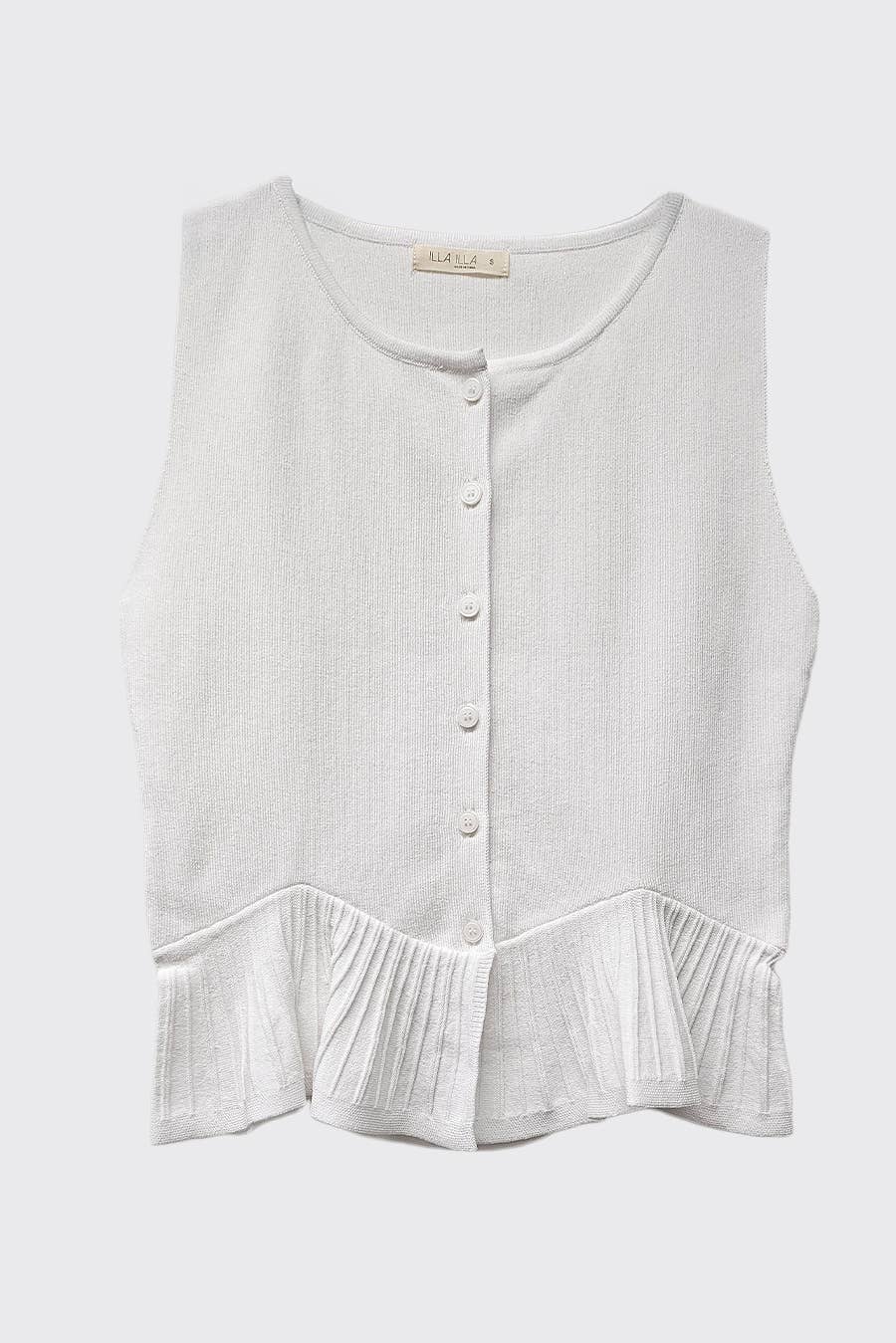 Everyday Comfort Knit Ruffle Hem Cardigan Sweater Tank