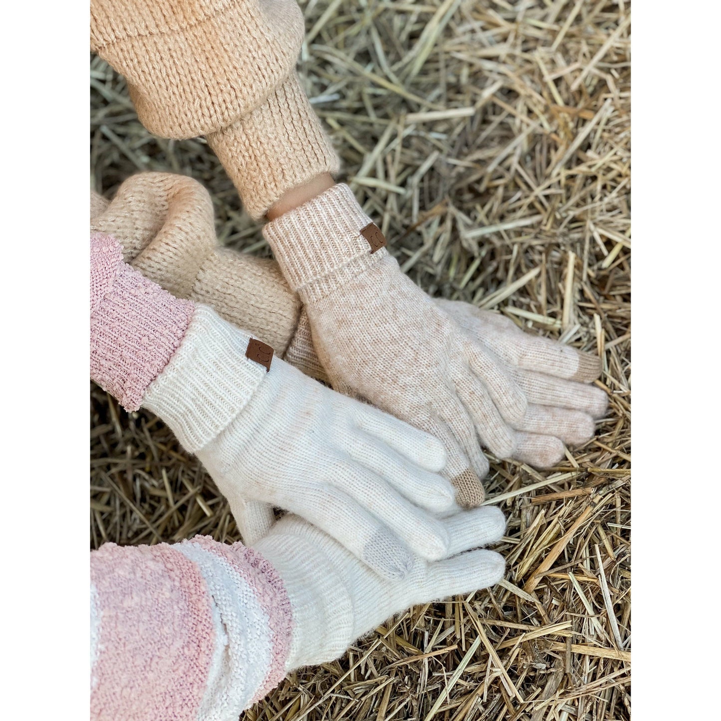 Soft Ribbed Knit Glove G2074P: Dove Multi