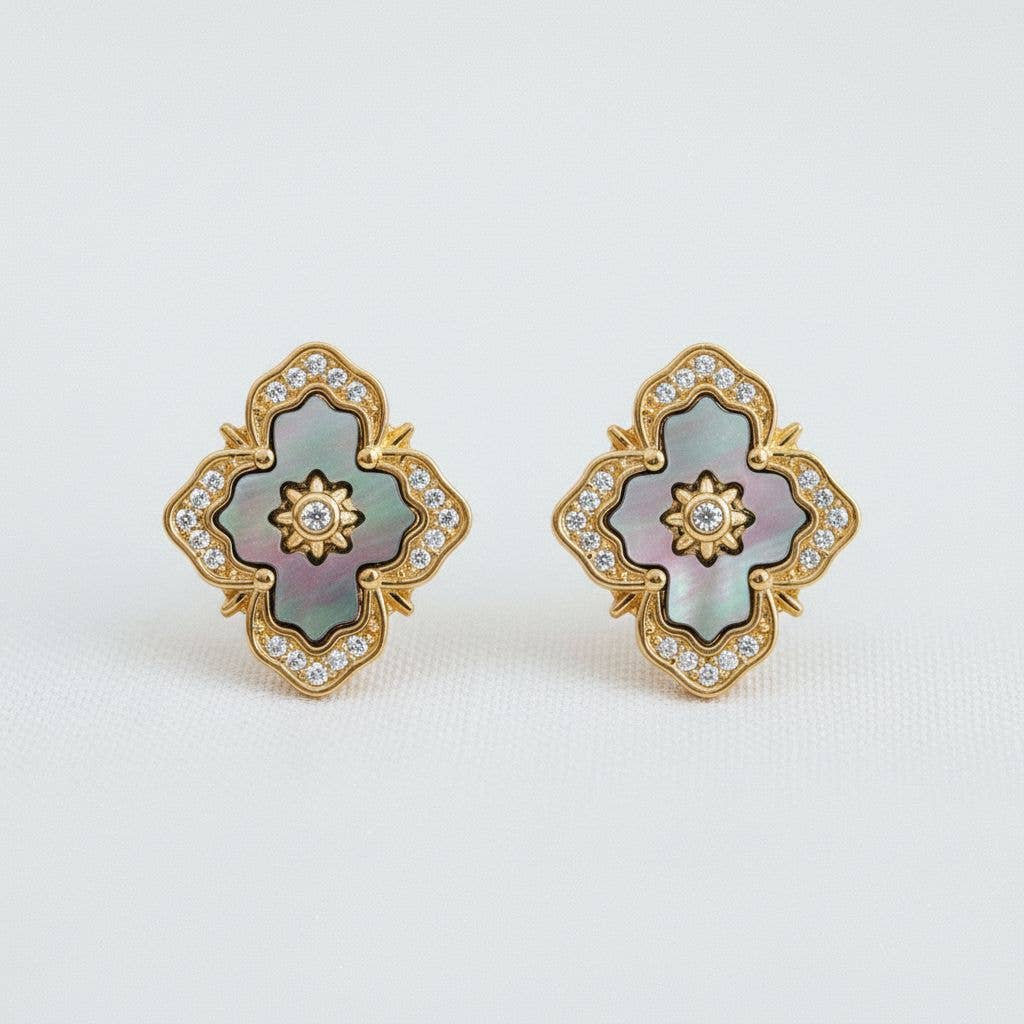 Vintage Inspired Gemstone Drop Earrings