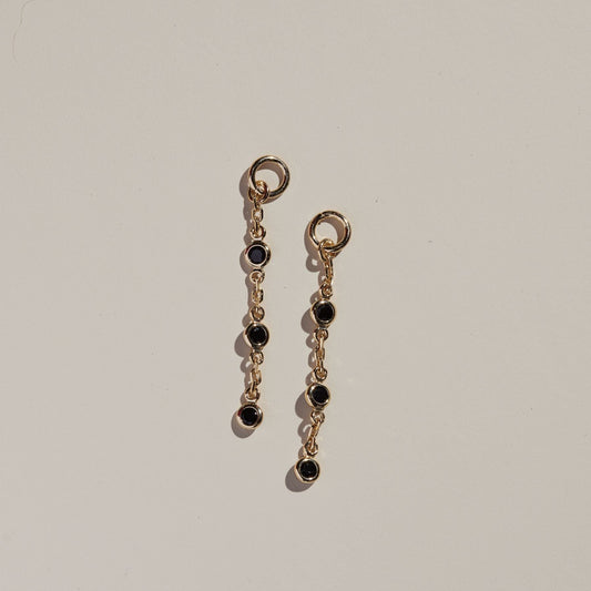 Black Crystal Chain Charms