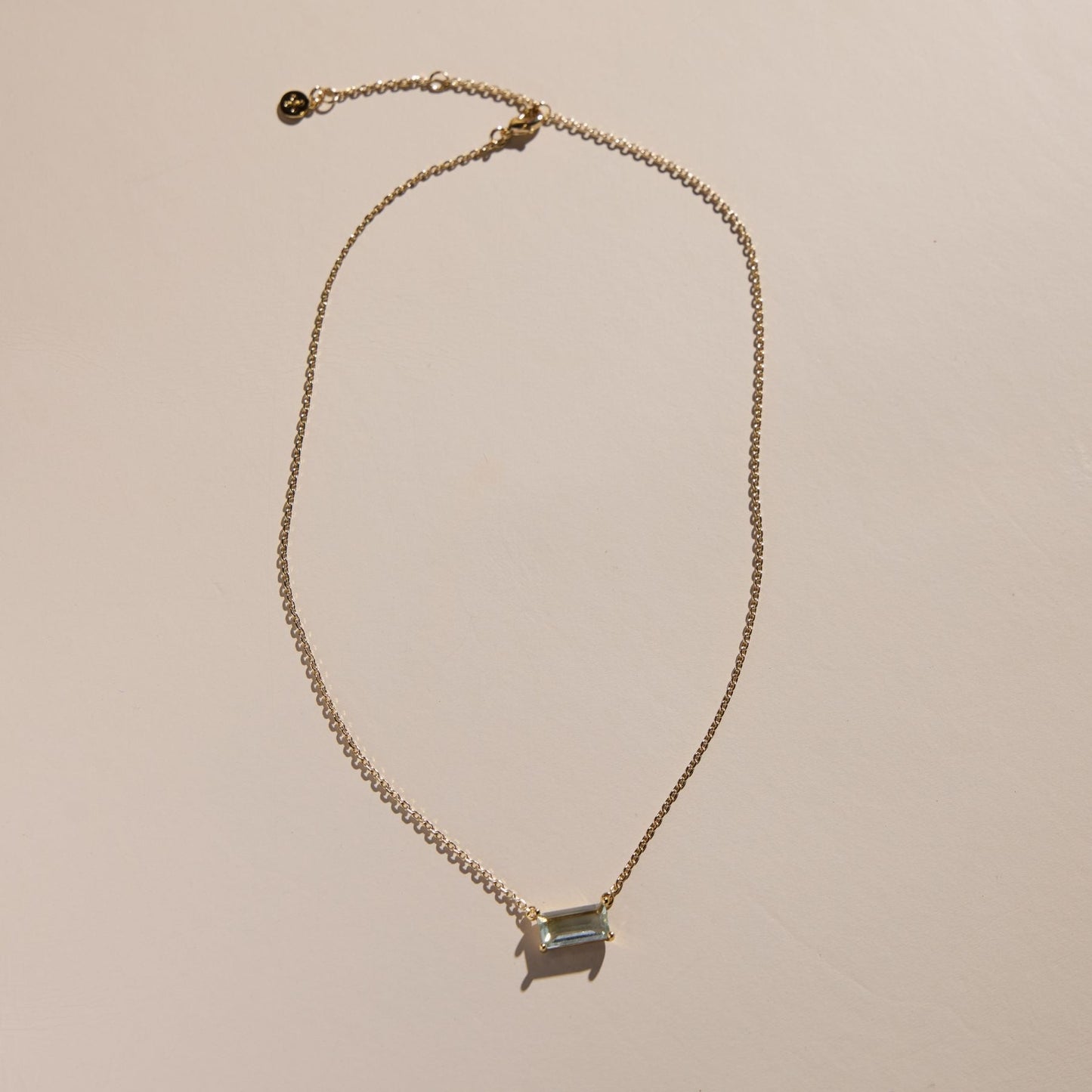 Blue Baguette Stone Necklace