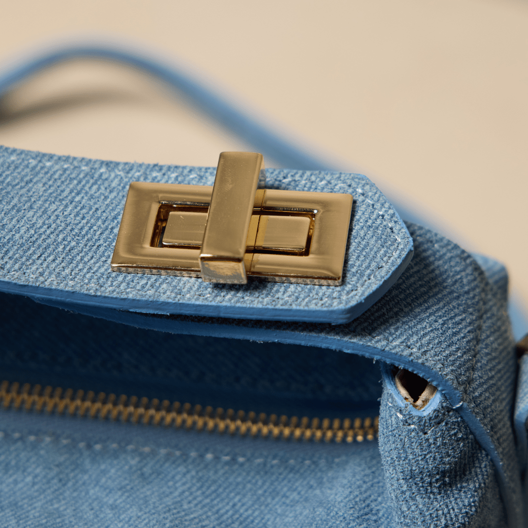 Brigitte Suede Mini Bag in Denim