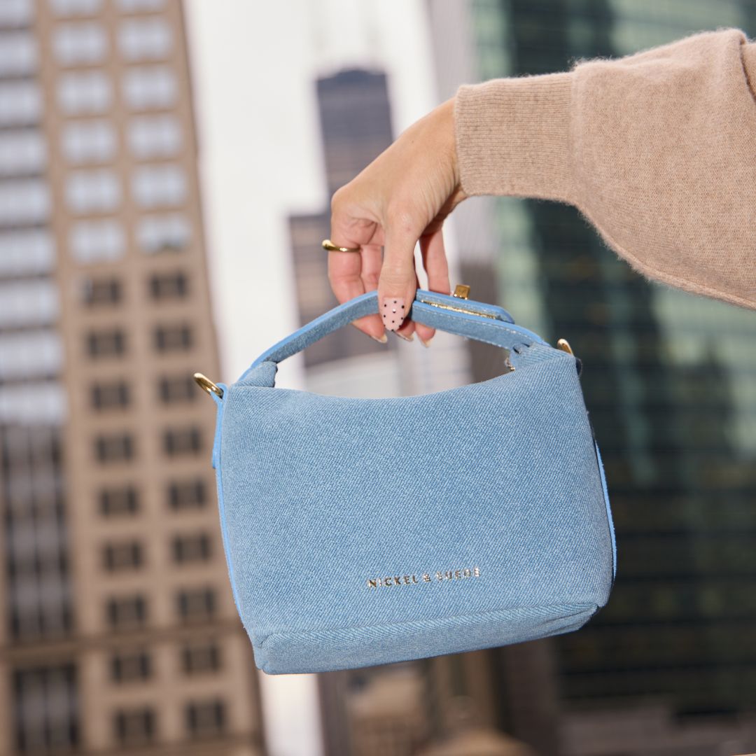 Brigitte Suede Mini Bag in Denim