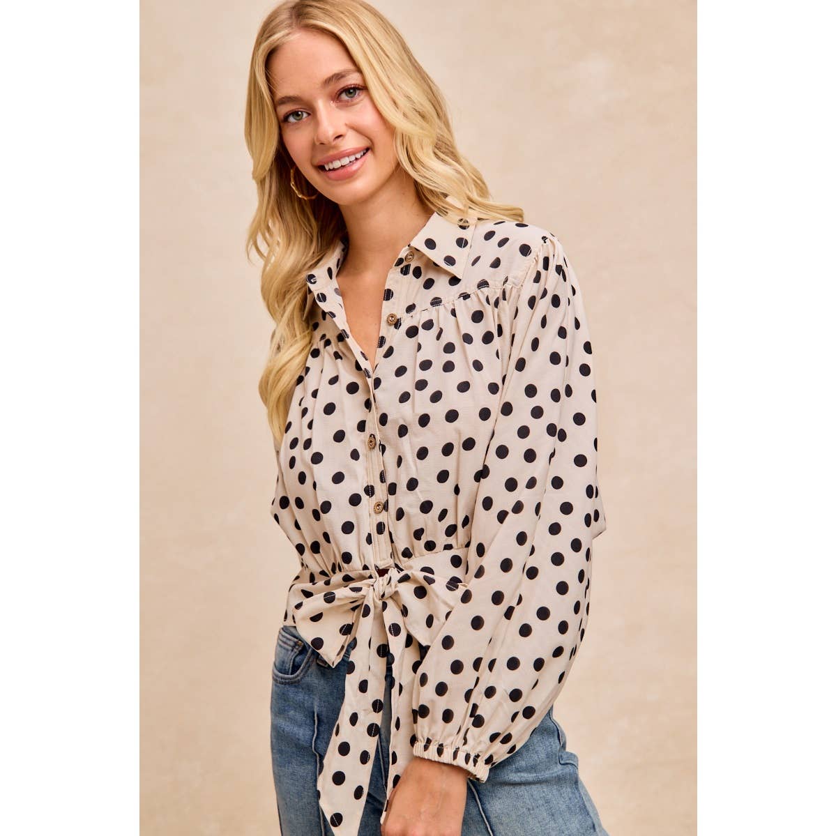 Polka Dot Print Blouse