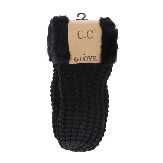 Waffle Knit C.C Women's Mittens