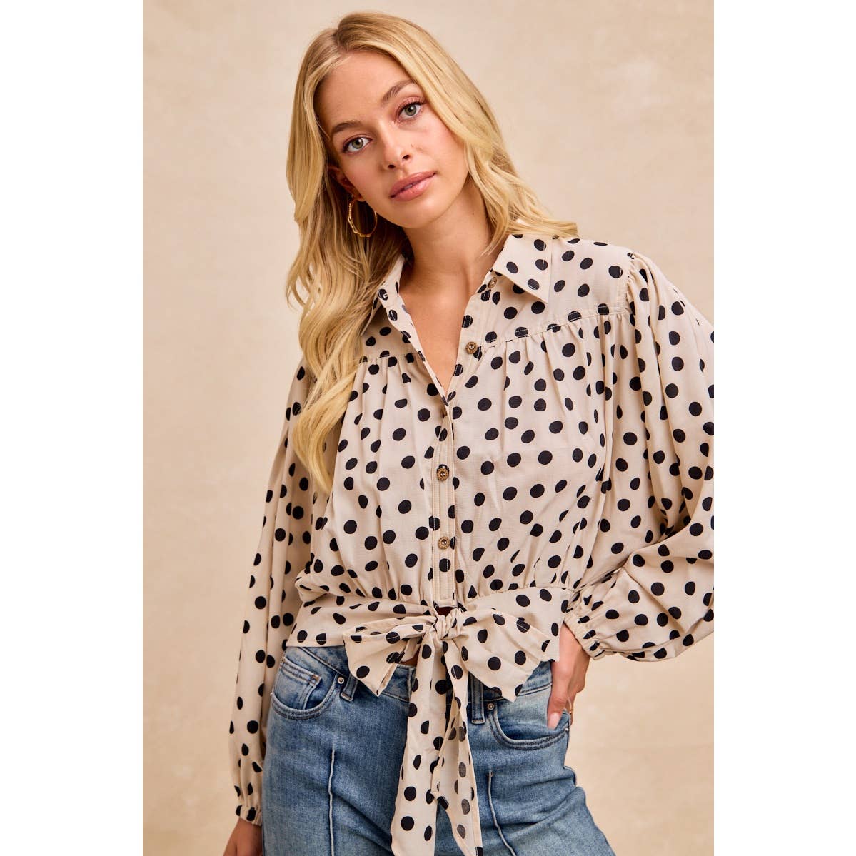 Polka Dot Print Blouse