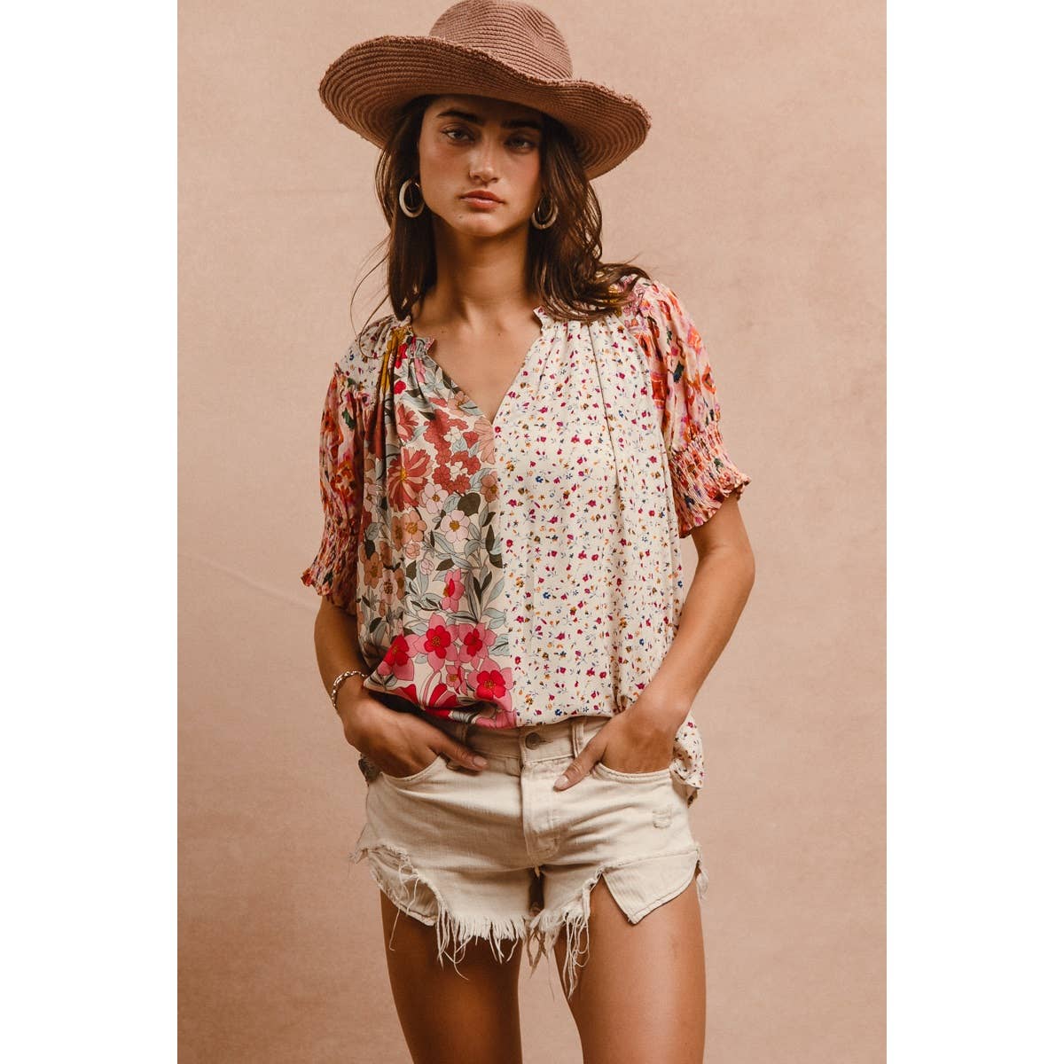 Woven Mix & Match Peasant Top