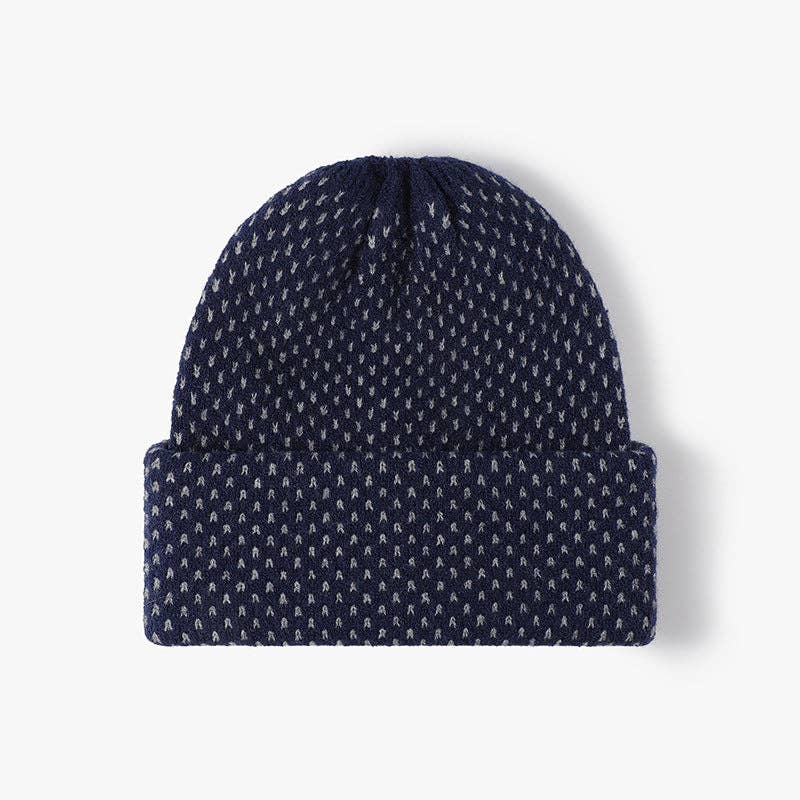 Polka Dot Knit Hat Padded Beanie