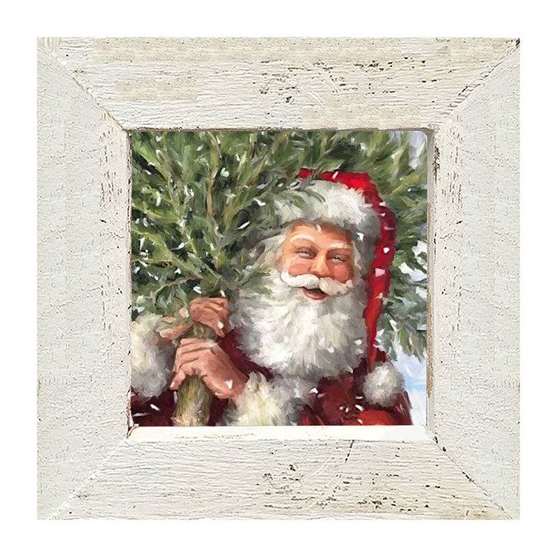 Classic Santa carrying tree