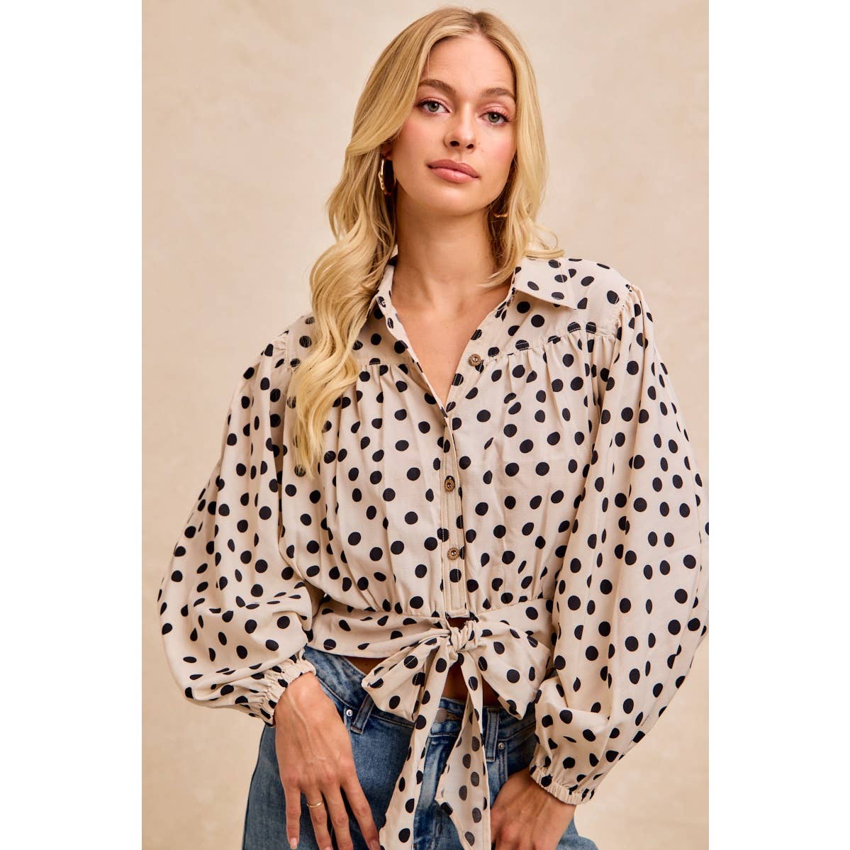 Polka Dot Print Blouse