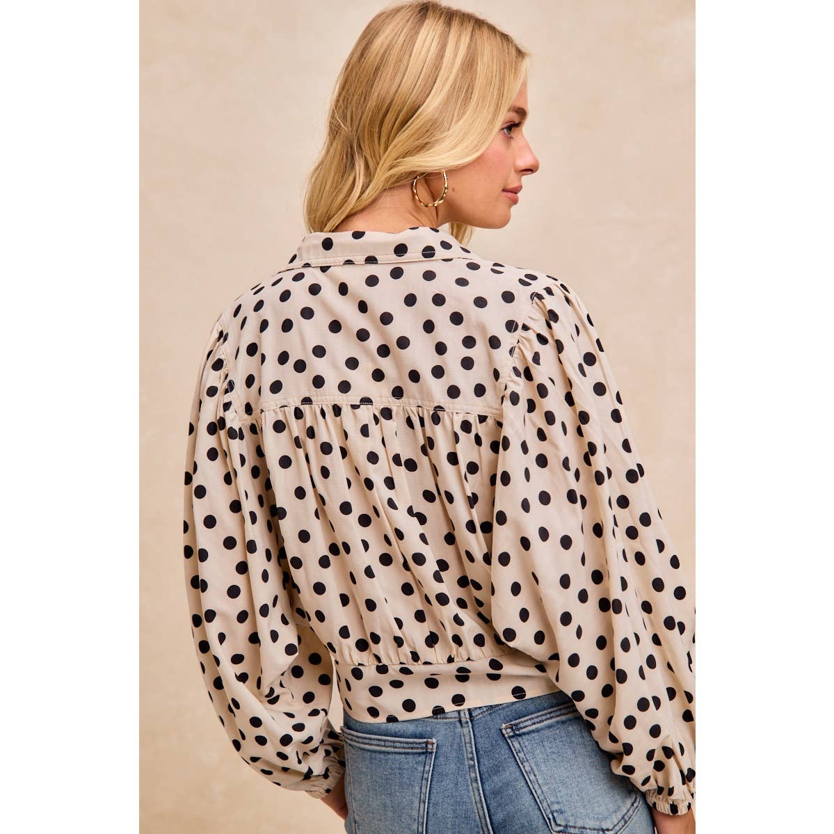 Polka Dot Print Blouse