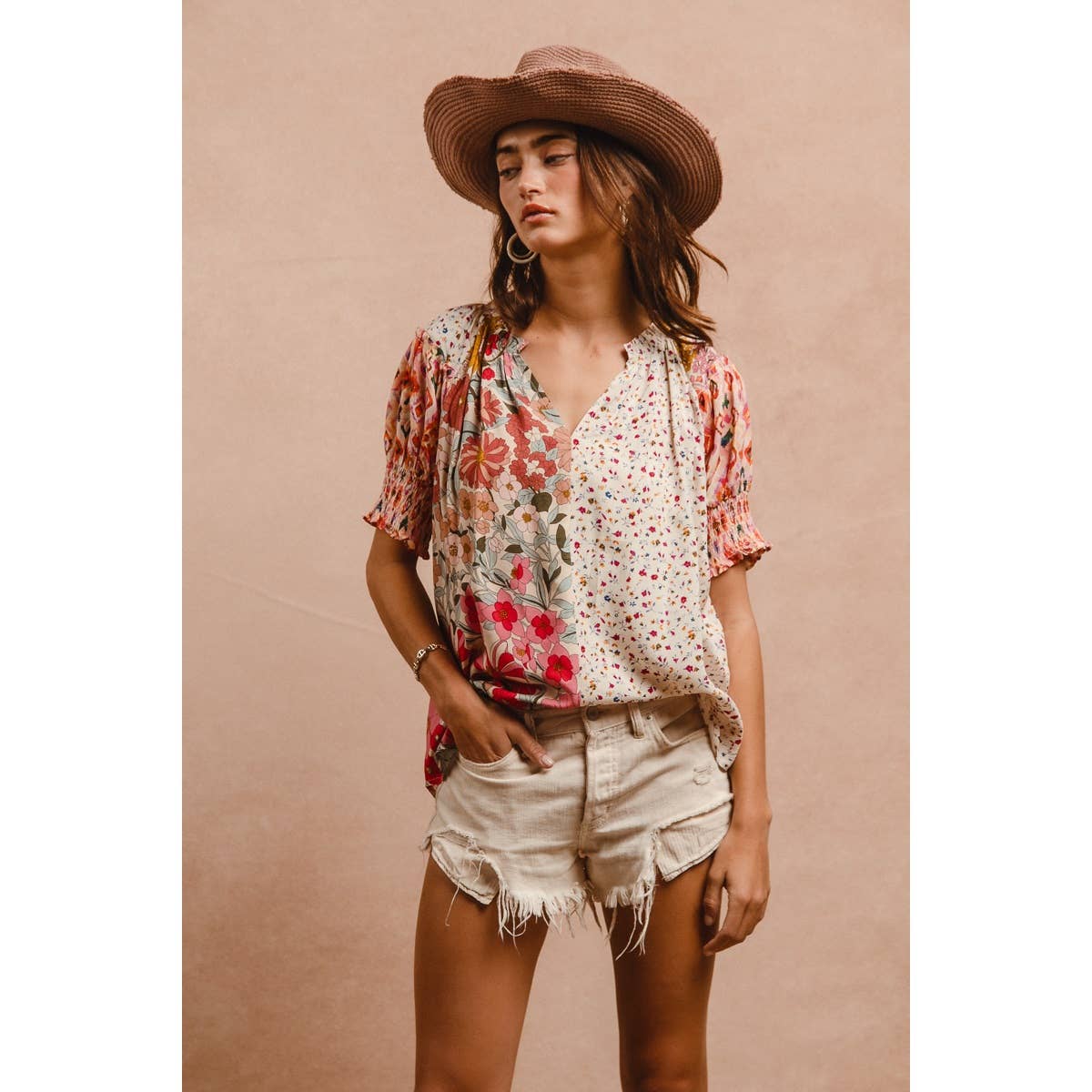 Woven Mix & Match Peasant Top