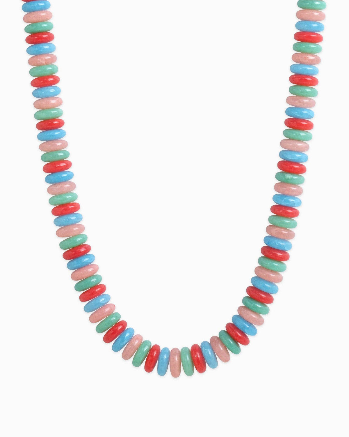 Neutral Color Wide Marble Beaded Necklace