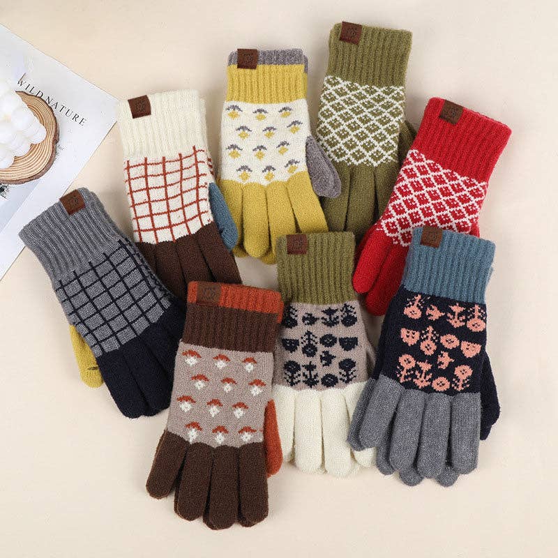 Jacquard Touch Screen Thicken Gloves
