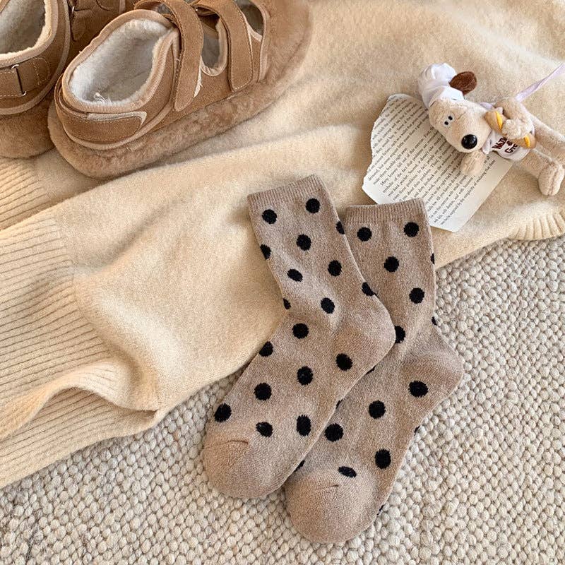 Color Block  Polka Dot Socks