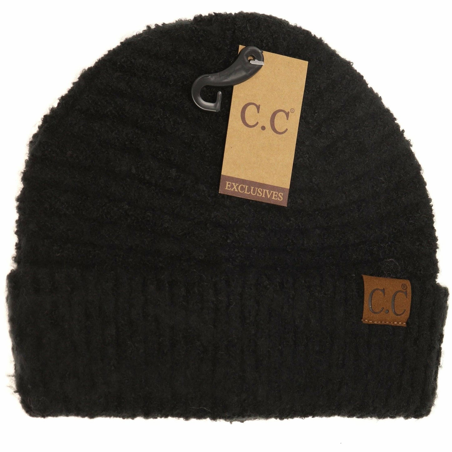 CC Beanie Solid Boucle Knit Cuff