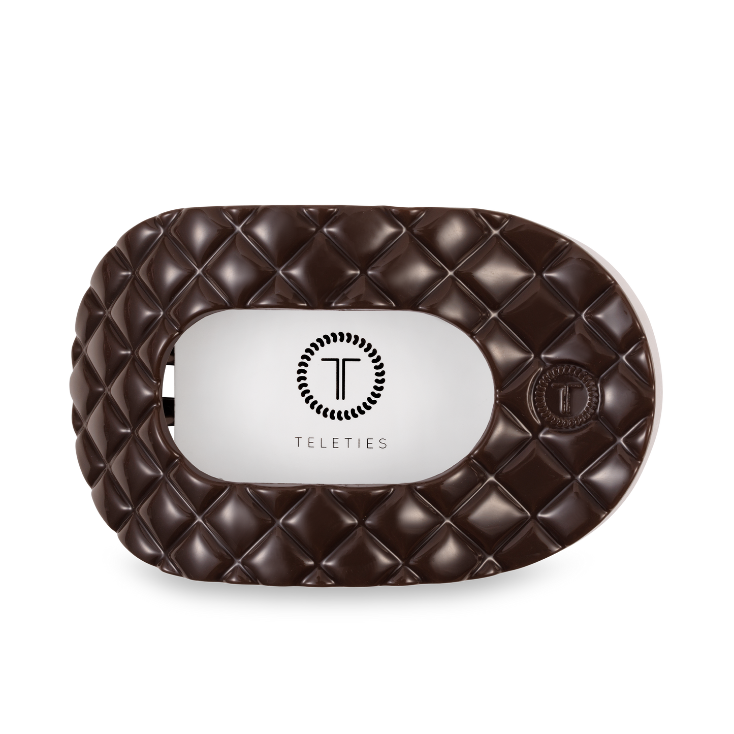 Flat Round Hair Clip | Large | Truly Taupe Quilted