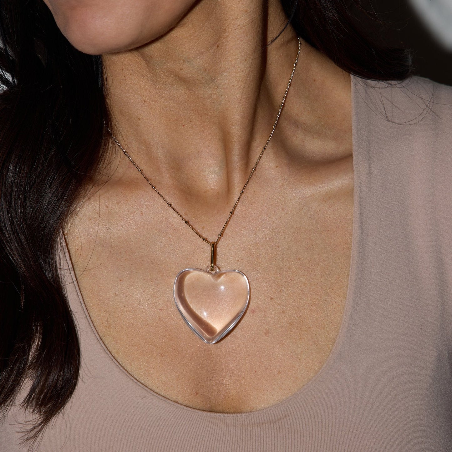 Clear Acrylic Heart Charm