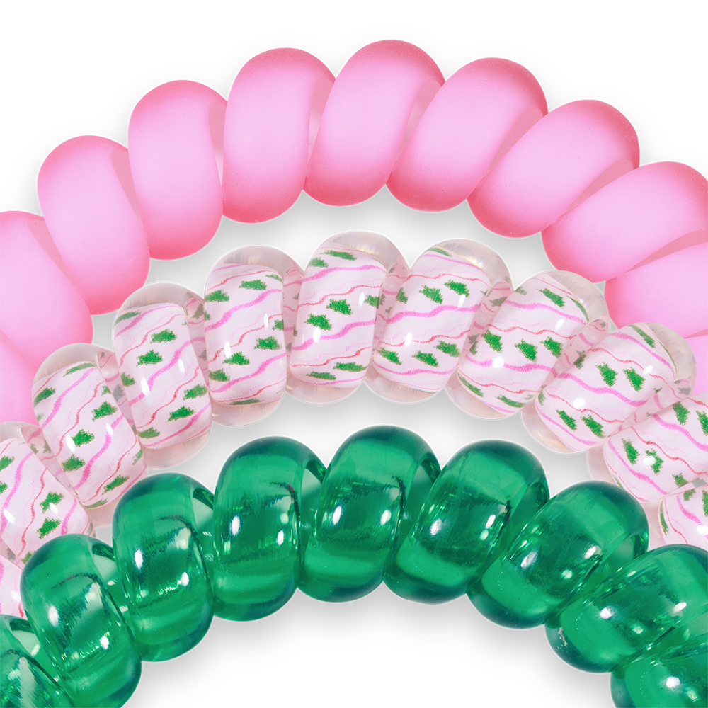 Spiral Hair Coils | Large | Merry Pinkmas Hair Ties