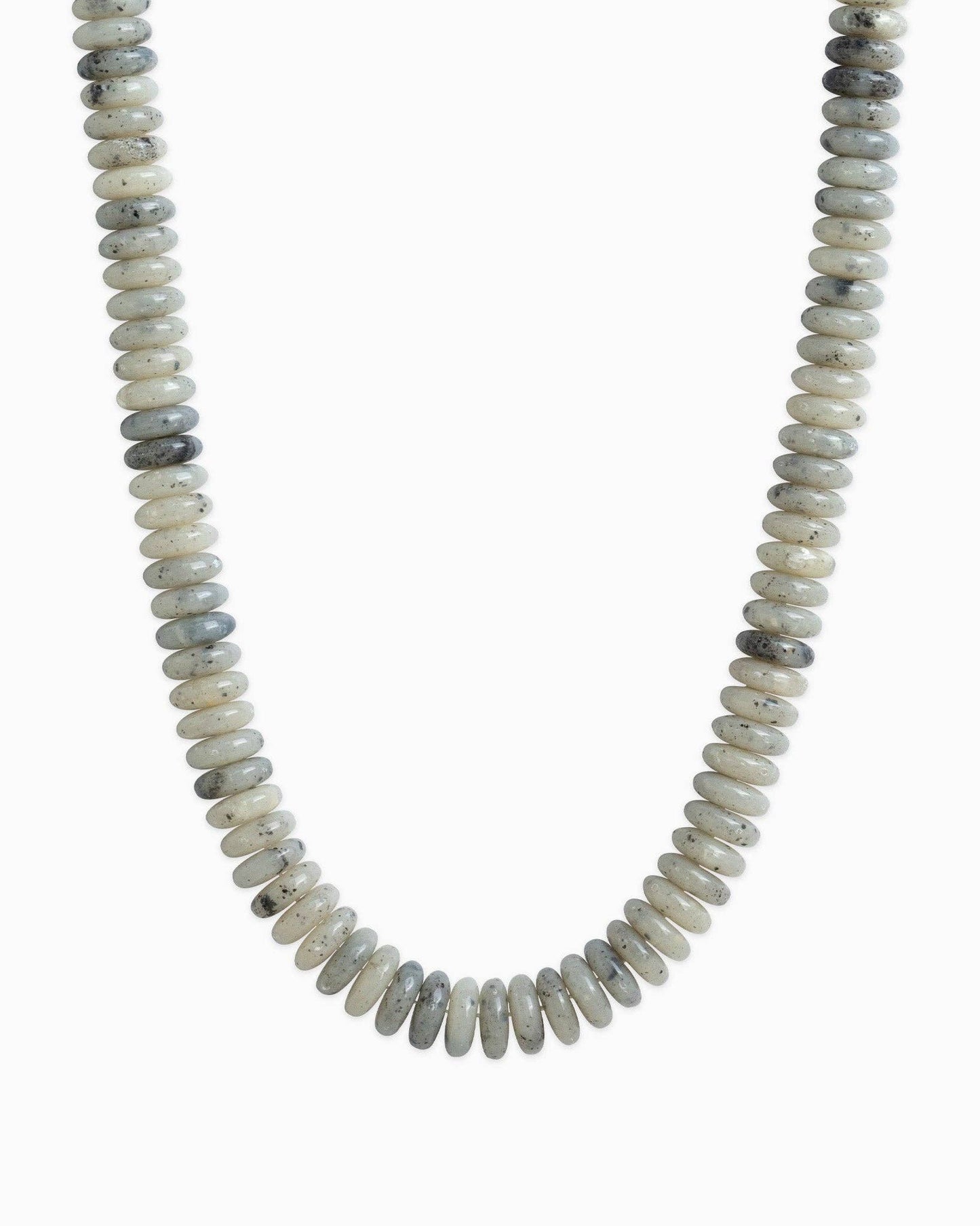 Neutral Color Wide Marble Beaded Necklace