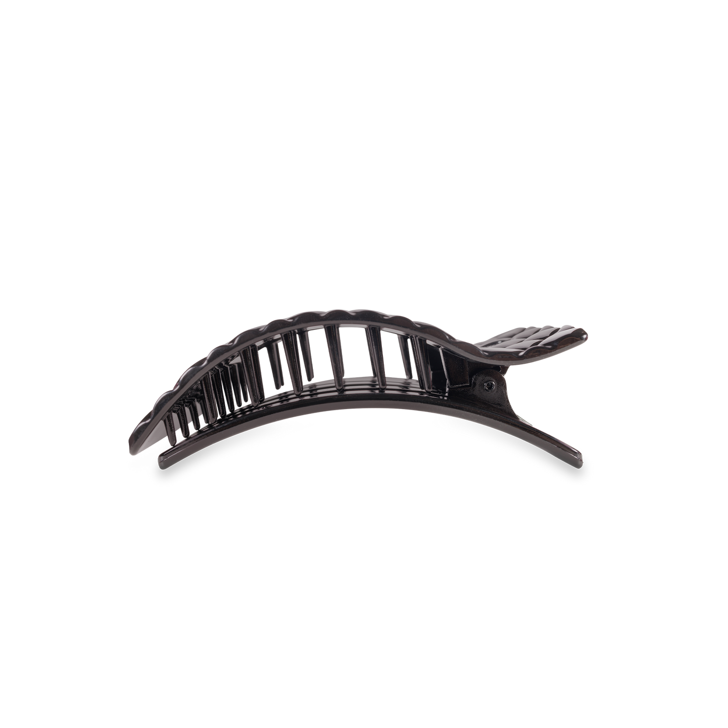 Flat Rectangle Hair Clip | Small | Jet Black Quilted