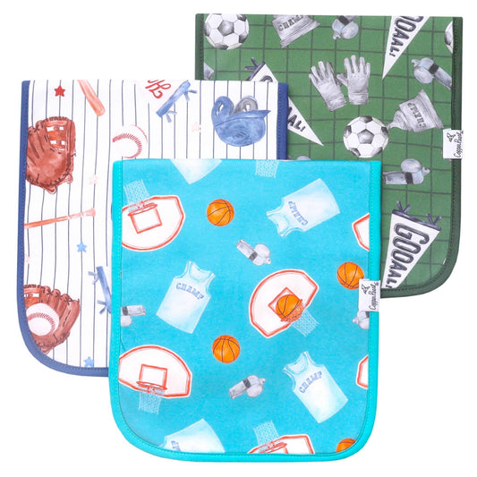 3 Pack Premium Burp Cloths - All Star