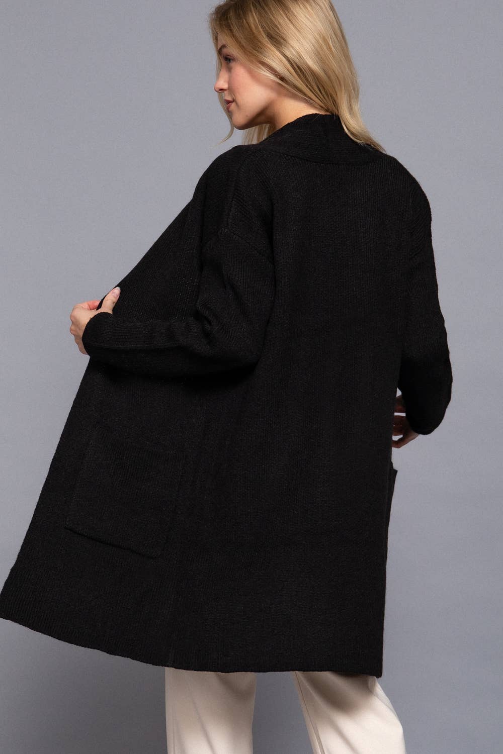Long Sleeve with Pocket Open Sweater Cardigan