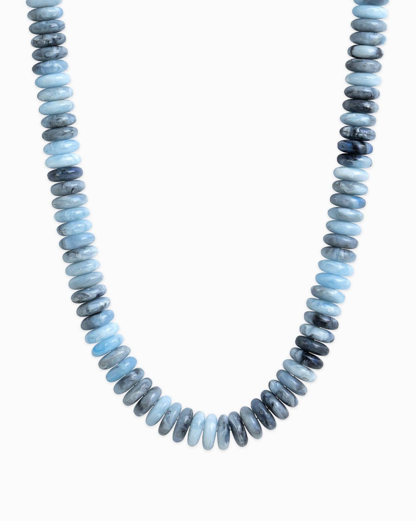 Neutral Color Wide Marble Beaded Necklace