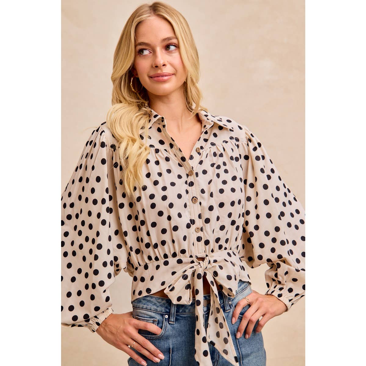 Polka Dot Print Blouse