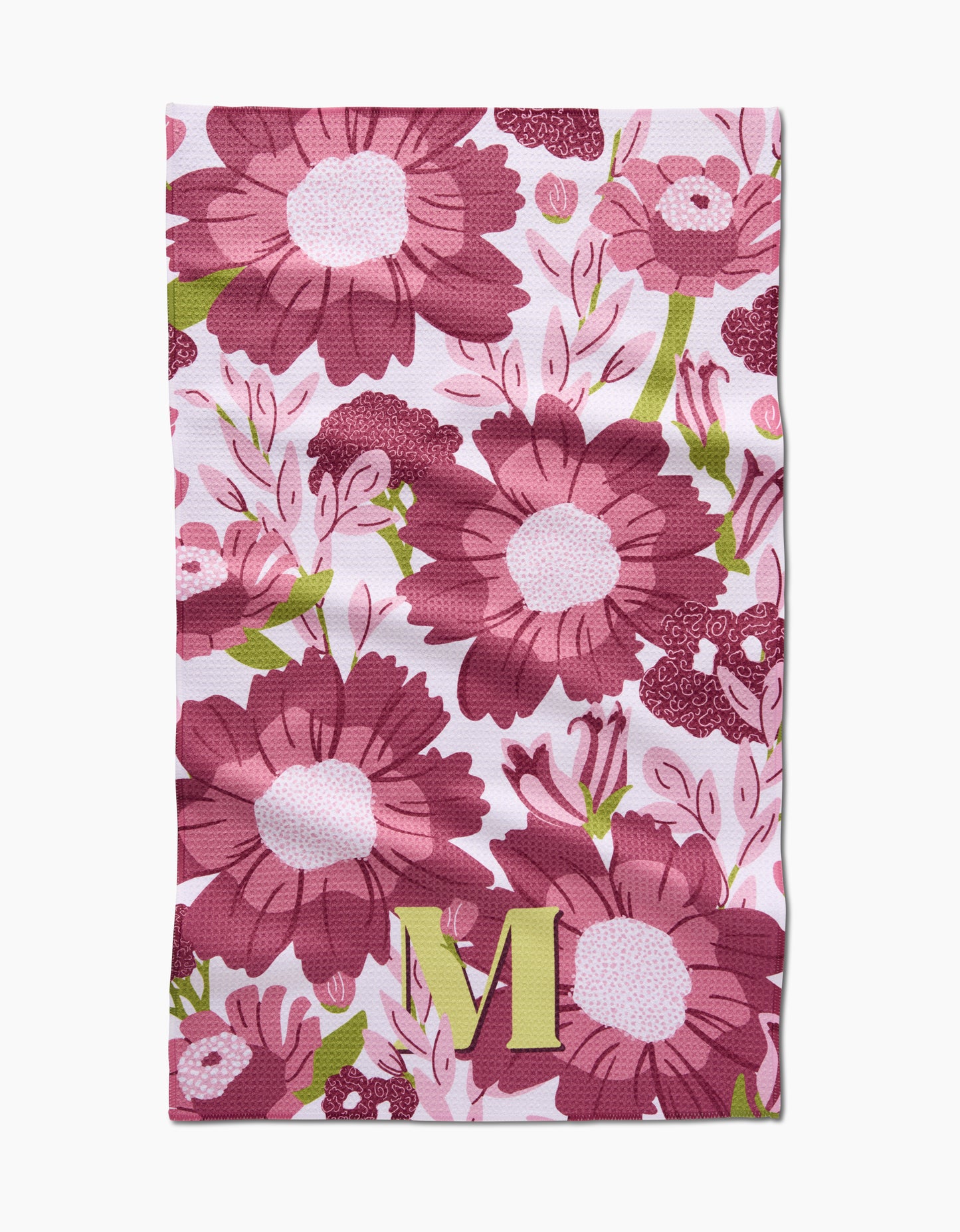 Geometry Monogram Floral Tea Towel