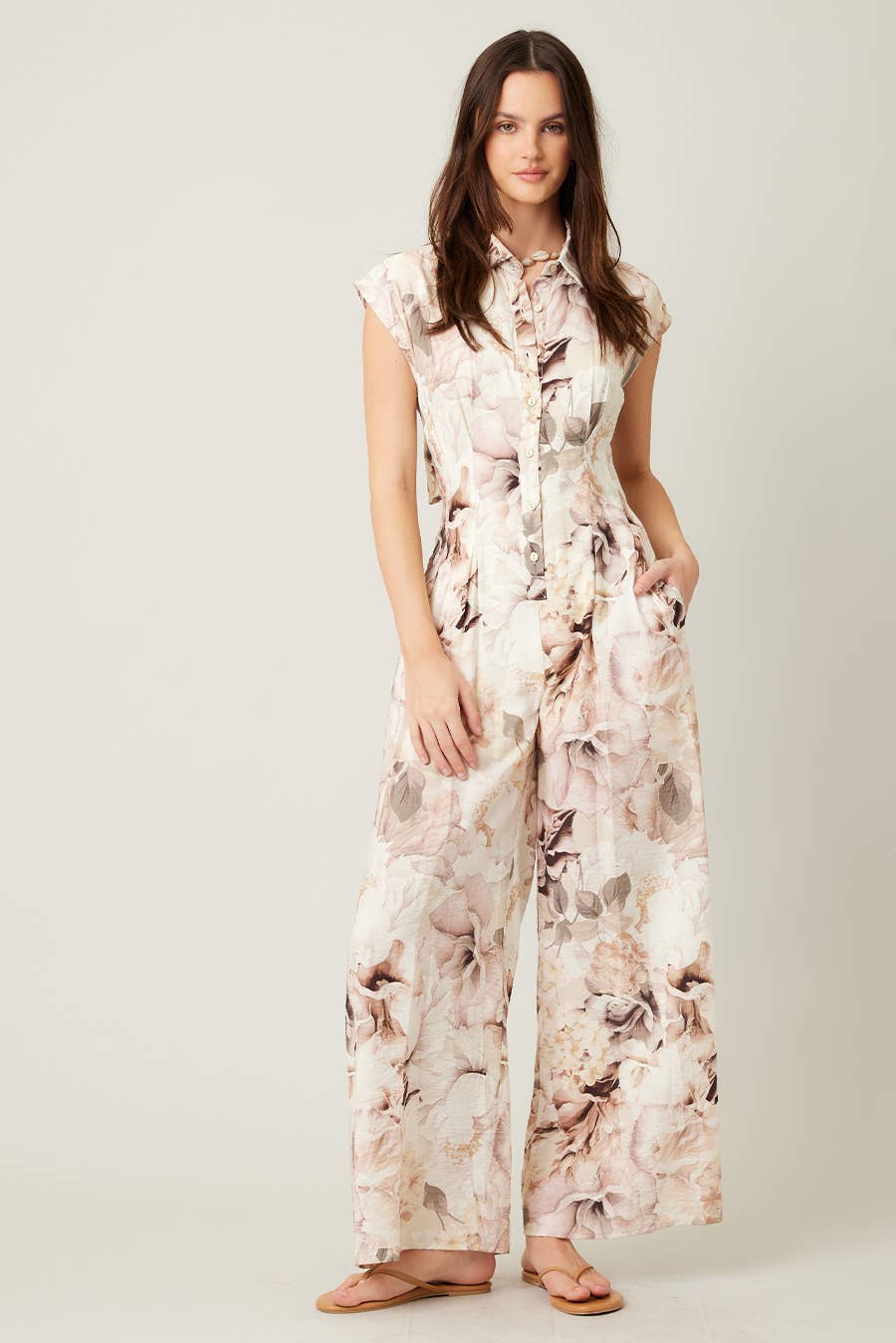 Spring Printed Cut Out Jumpsuit