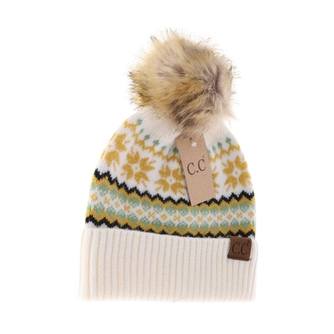 Fair Isle Print C.C Beanie