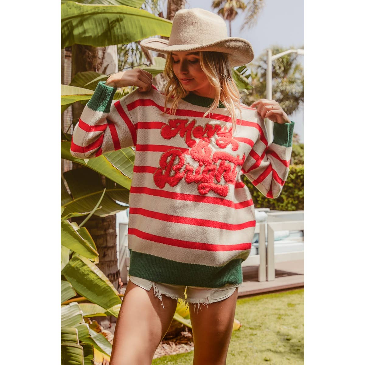 Christmas Stripe Knit Top