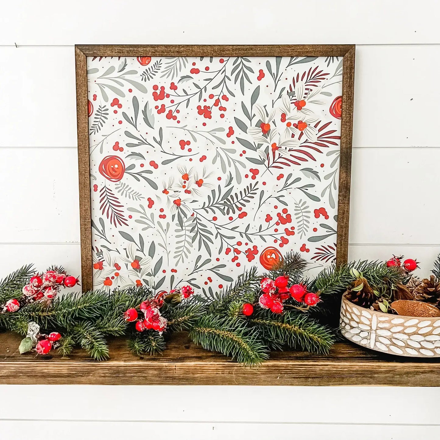 Christmas Winter Berry Layering Sign