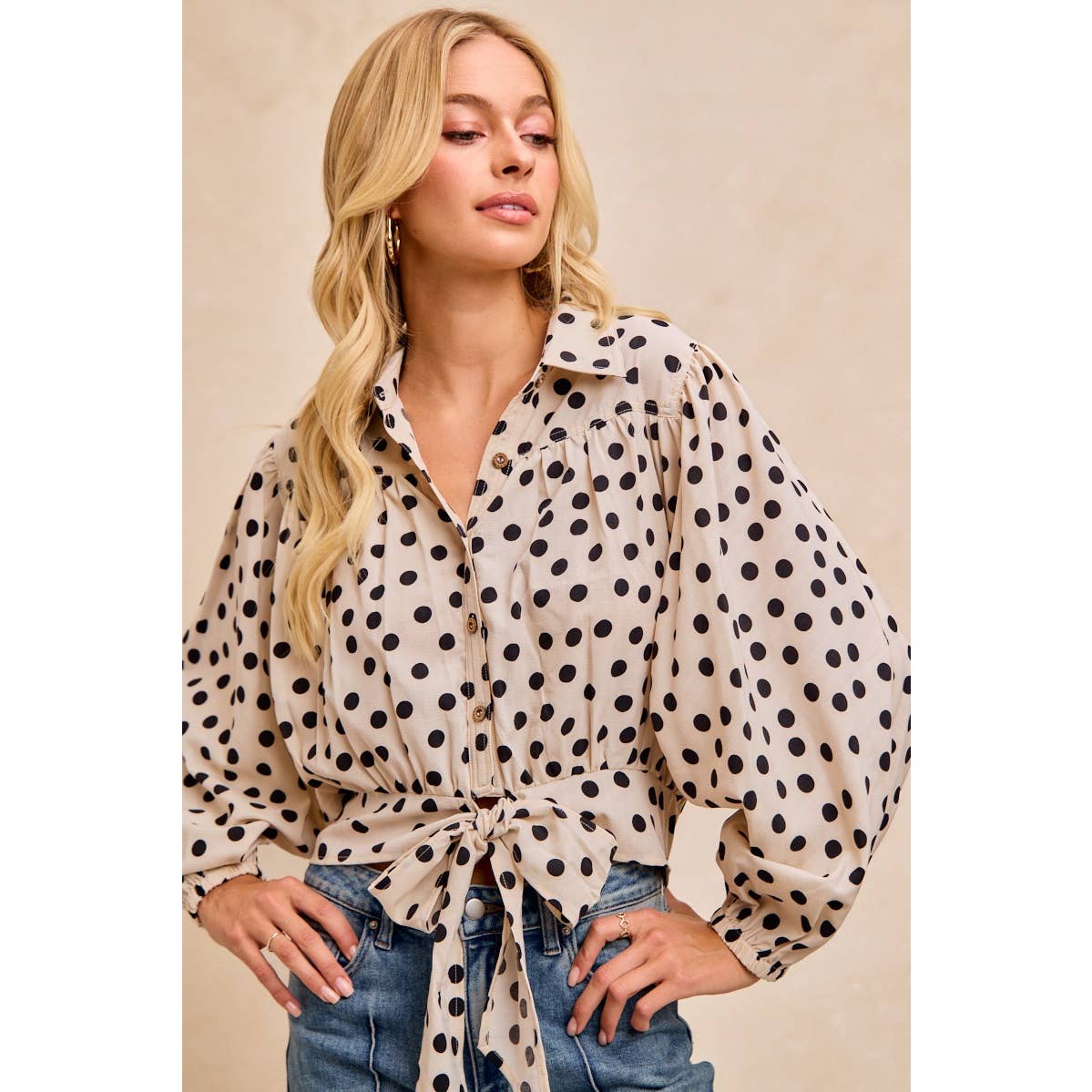 Polka Dot Print Blouse