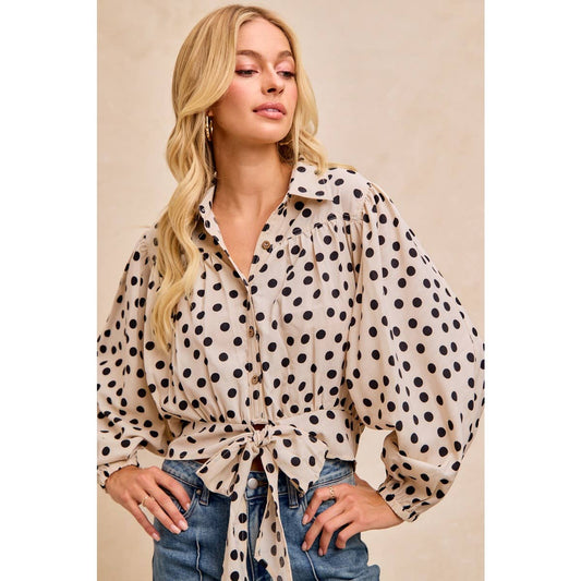 Polka Dot Print Blouse