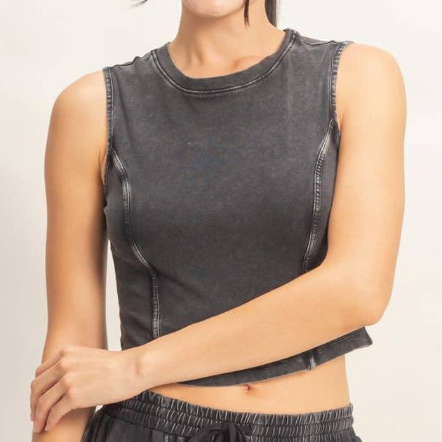 Mineral Washed Sleeveless Top